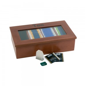 Κουτί ξύλινο, καφέ για φακελάκια τσαγιού 33,5x20 cm | 9 cm
