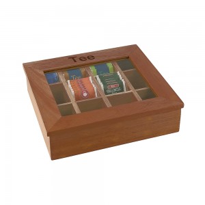 Κουτί ξύλινο, καφέ για φακελάκια τσαγιού 31x28 cm | 9 cm