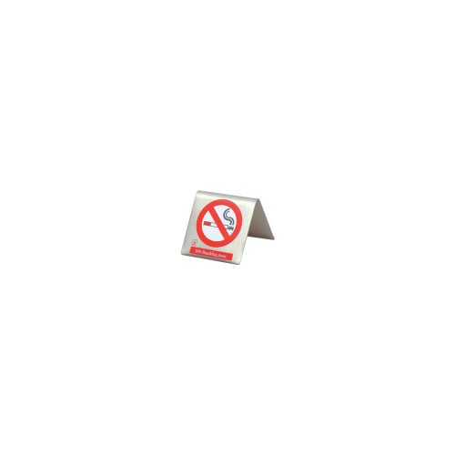 Επιτραπέζια σήμανση "No smoking" Inox 6x6 cm