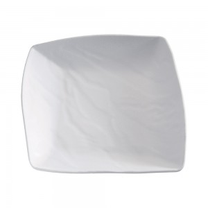 Πιάτο μελαμίνης ανάγλυφο, "Zen" λευκό, 23,5x23 cm | 5,5 cm