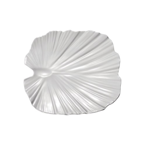 Πιατέλα μελαμίνης "φύλλο" λευκή "Natural collection" 35x34 | 4,5 cm