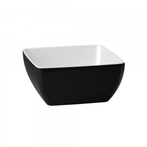 Μπολ μελαμίνης τετράγωνο, μαύρο-λευκό, "Pure Bicolor" 12,5x12,5 cm | 6,5 cm