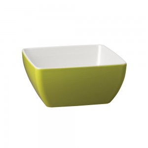 Μπολ μελαμίνης τετράγωνο, πράσινο-λευκό, "Pure Bicolor" 12,5x12,5 cm | 6,5 cm