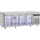 Ψυγείο Πάγκος Συντήρηση με 4 γυάλινες πόρτες 224cm (70)|  0°C +10°C | 224x70x87cm